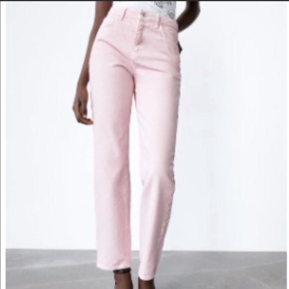 Zara Denim - Zara TRF Light Pink/Purple High Rise Straight Leg Jeans